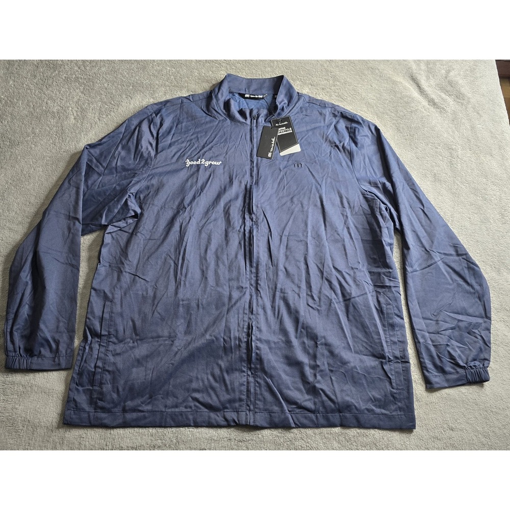 Travis Mathew Surfside Jacket Mens 3XL VTG Indigo Full Zip Golf Performance NWT